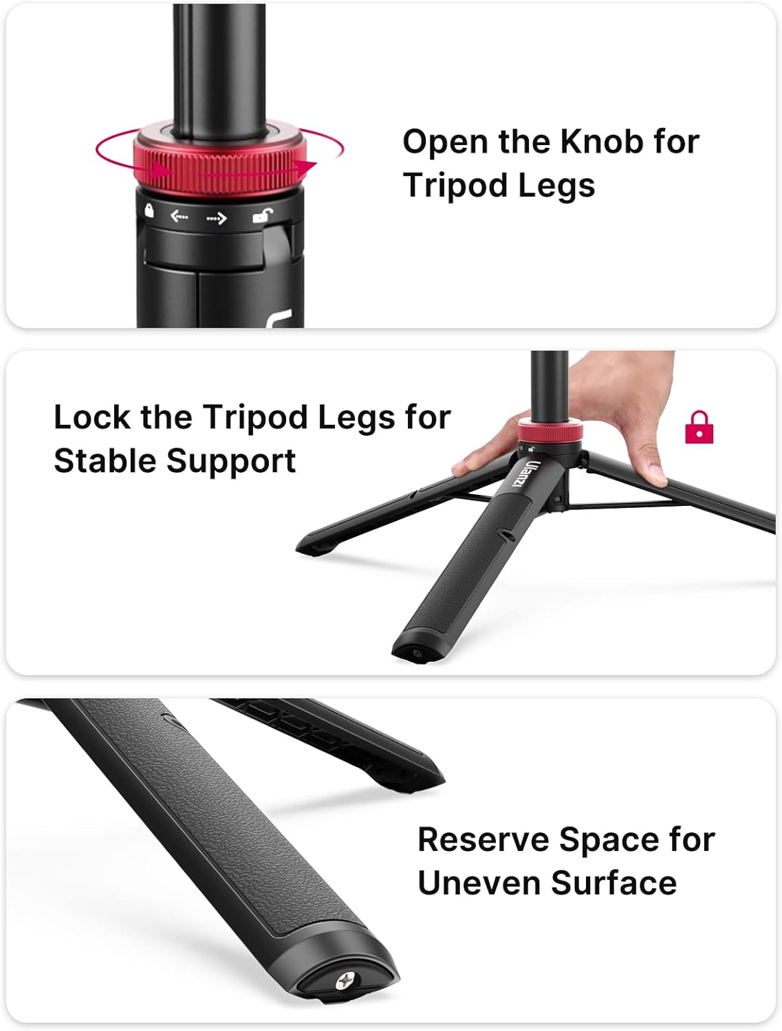 57in Selfie Stick Tripod - ULANZI Go Quick II Extendable Tripod Stand Magnetic Suction Quick Release Vlog Accessories Handle for GoPro Hero 11 10 9 8 7 6 5/Max/DJI OSMO Action Cam - Image 4